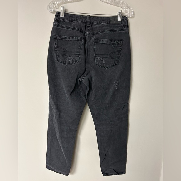 American Eagle Black Ripped Mom Jeans - Picture 2 of 4